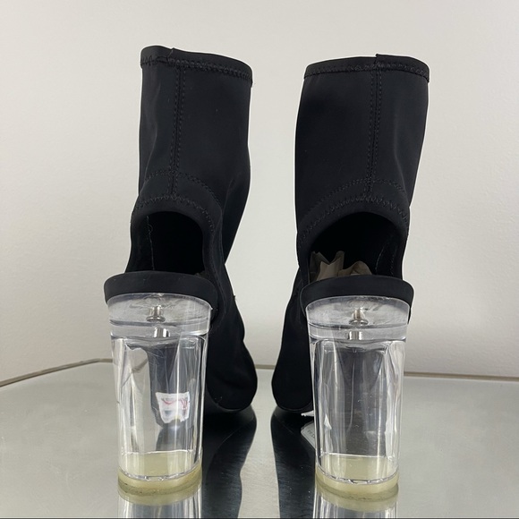 CHARLOTTE RUSSE Black Sock Clear Heels NEW - Picture 6 of 8